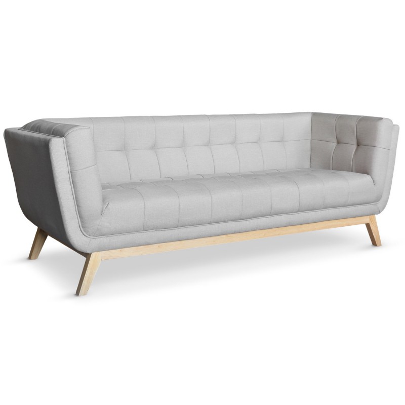 Dakota - Sofá estilo moderno en tela color gris claro