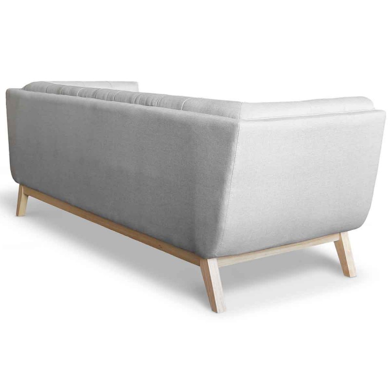 Dakota - Sofá estilo moderno en tela color gris claro