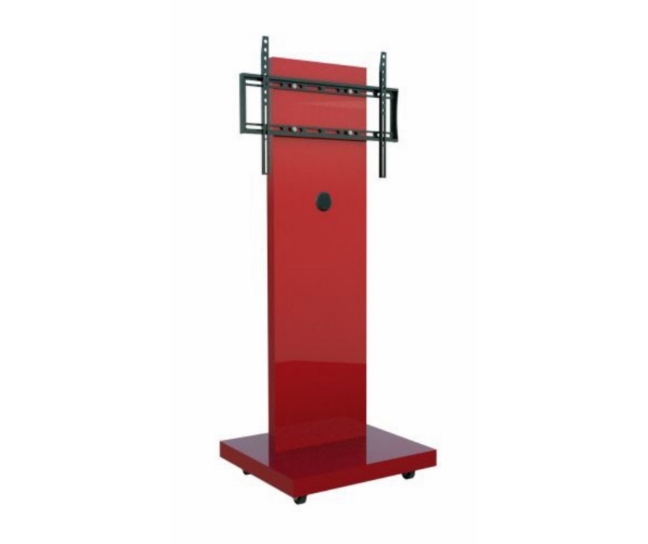 Soporte para TV de 32 hasta 55 pulgadas en pedestal con ruedas Rojo