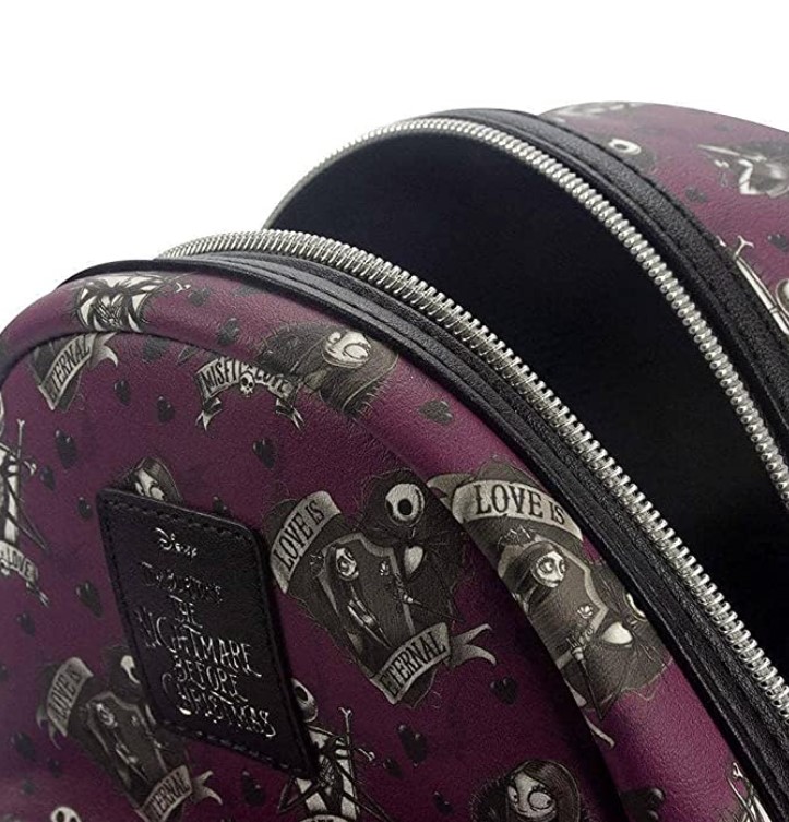 Jack & Sally Loungefly Love is Eternal Bolso Mochila Mini Back Pack  Jack Skellington Bolsa El Extraño Mundo de Jack Nightmare Before Christmas 