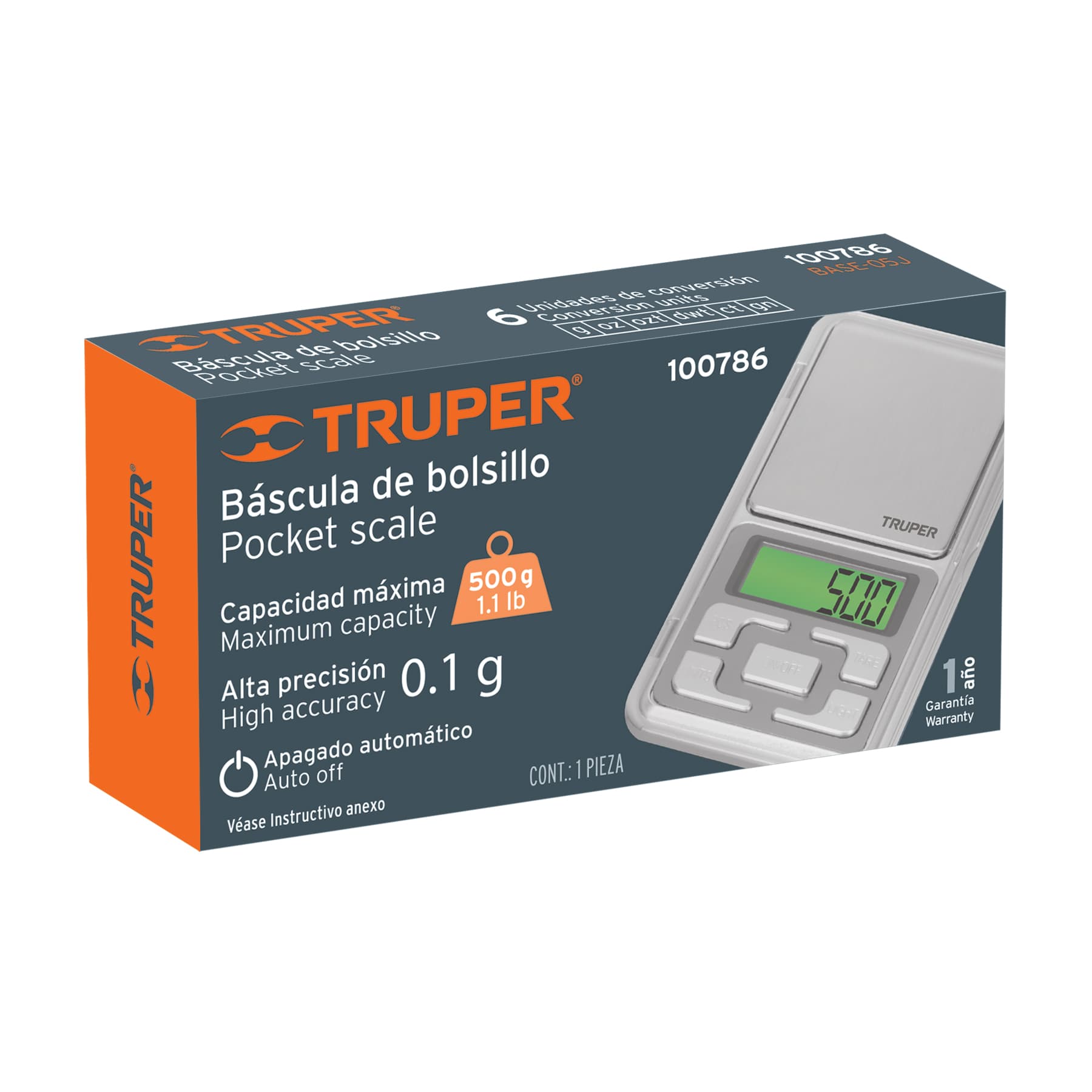 Báscula digital de precisión TRUPER 3 kg de capacidad Mod. BASE-3