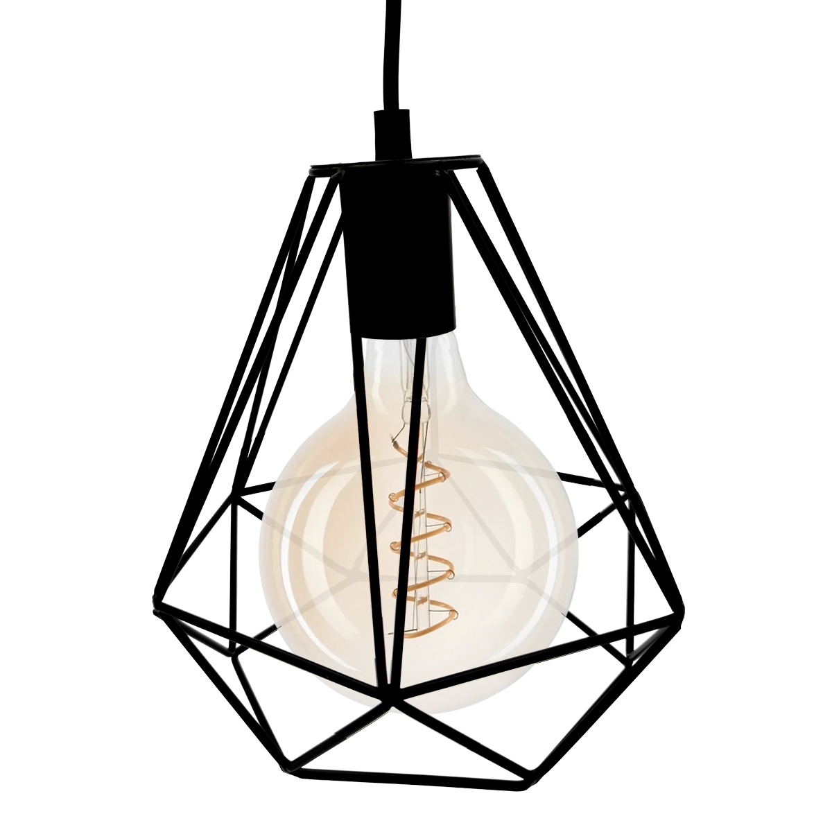 Lampara Colgante Diamante Negro Minimalista | Foco G125