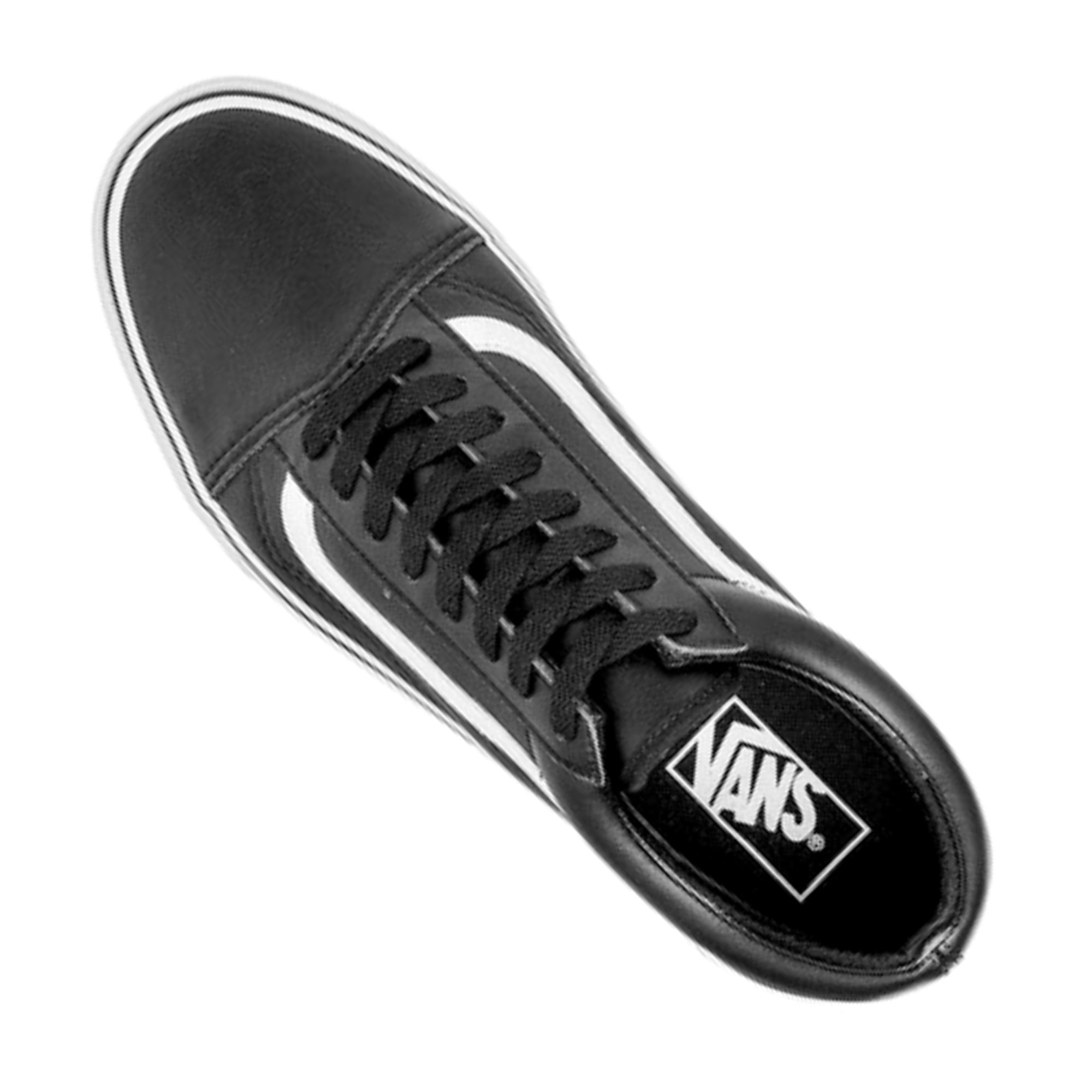 Tenis Vans Old Skool Piel Negro Blanco Dama Originales 0A38G1NQR