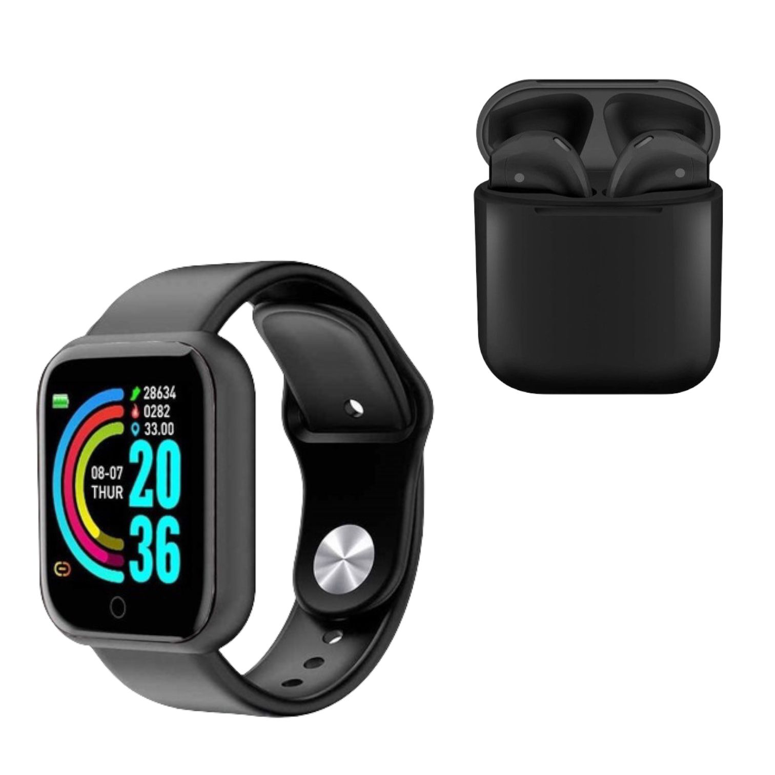 Kit Audifonos  colors + Smartwatch Reloj inteligente Gadgets & Fun Excelente Regalo 