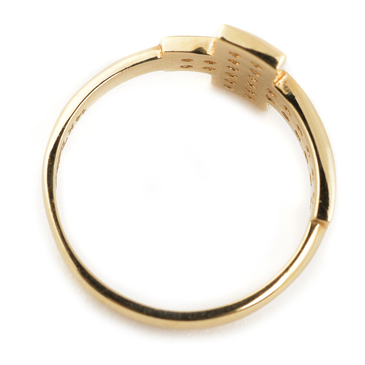 Anillo Cruz Oro 14K con zirconias Doble O