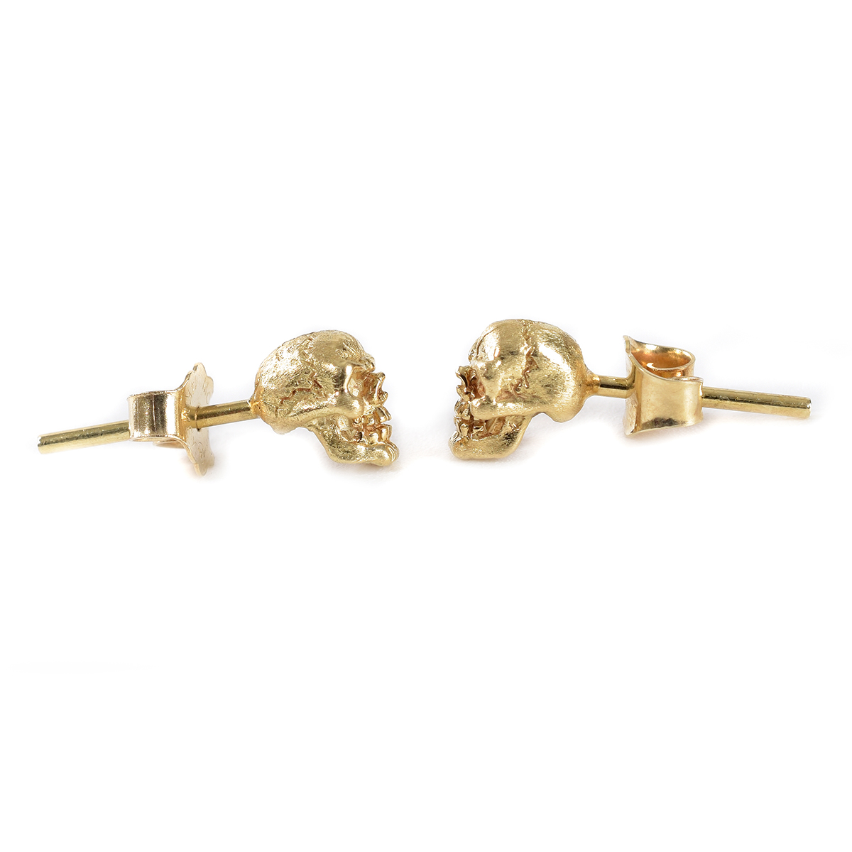 Aretes Calavera Mini Oro 14K Doble O