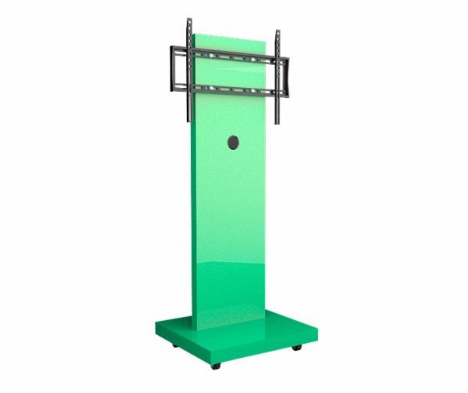 Soporte para TV de 32 hasta 55 pulgadas en pedestal con ruedas Verde Turquesa