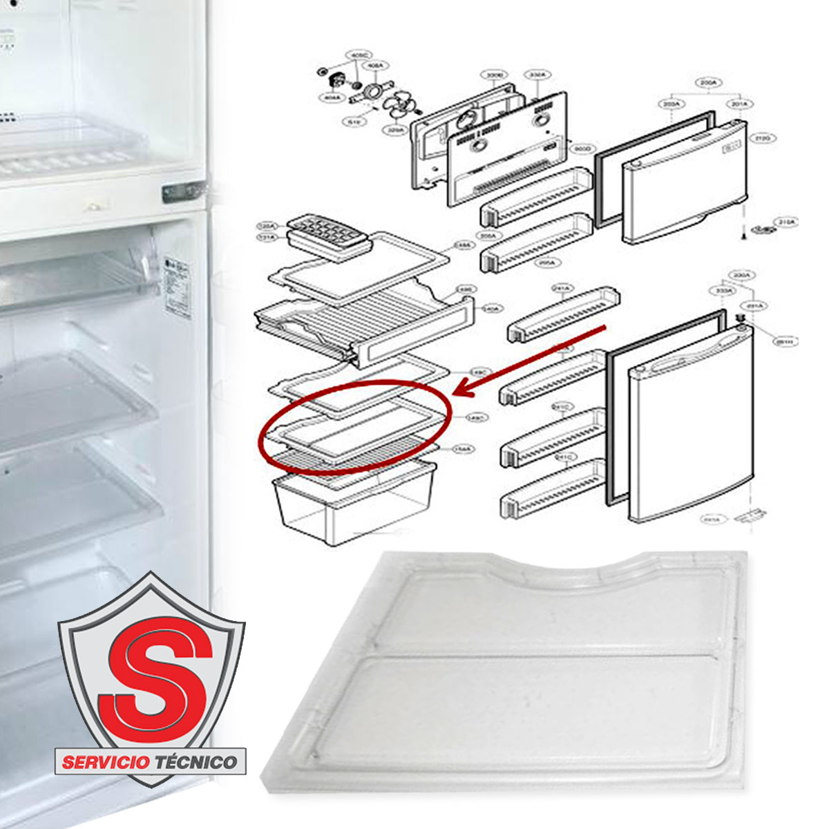 Estante Charola De Refrigerador LG Original 5026jj1012b