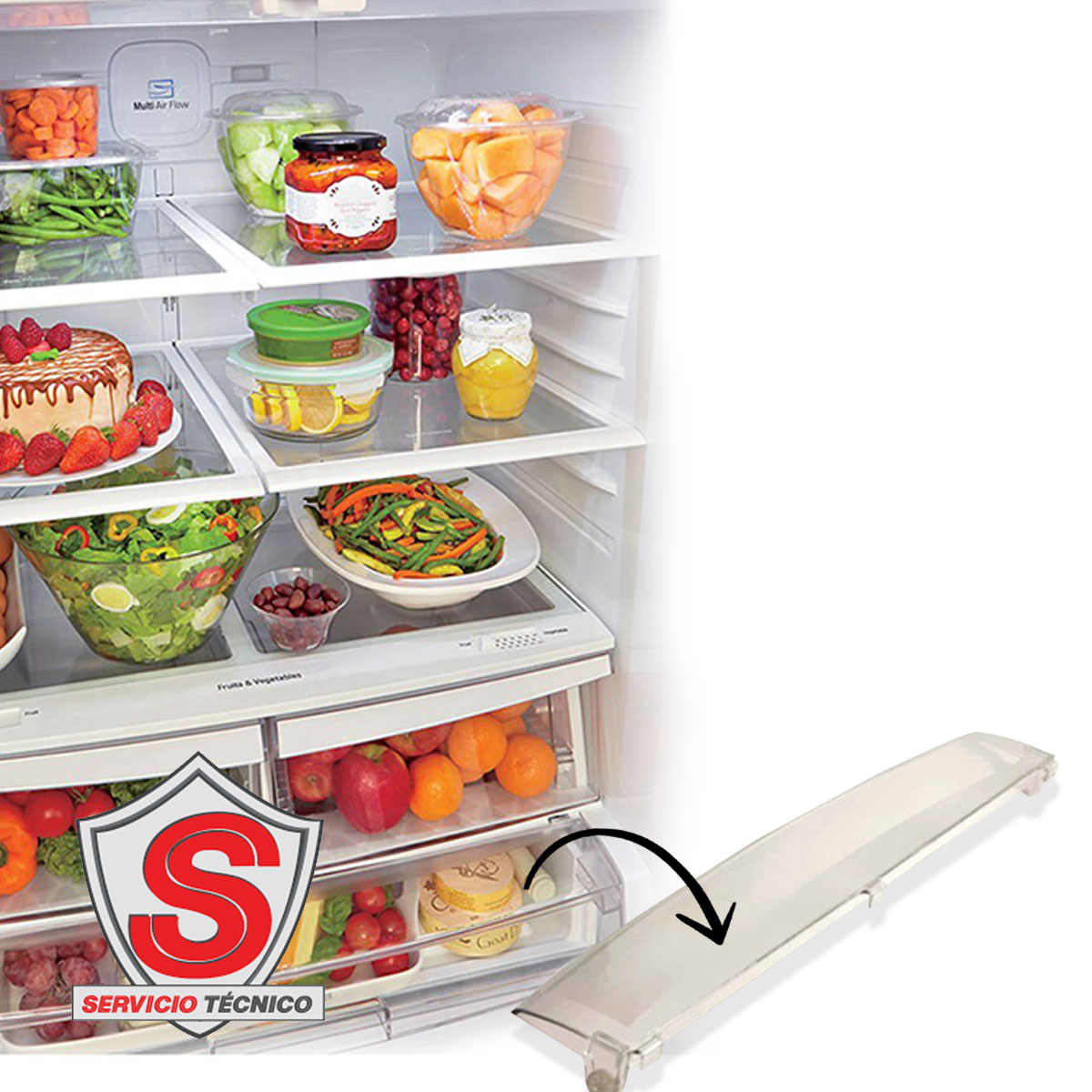 Tapa De Cajón Acw74118101 Refrigerador LG Original.