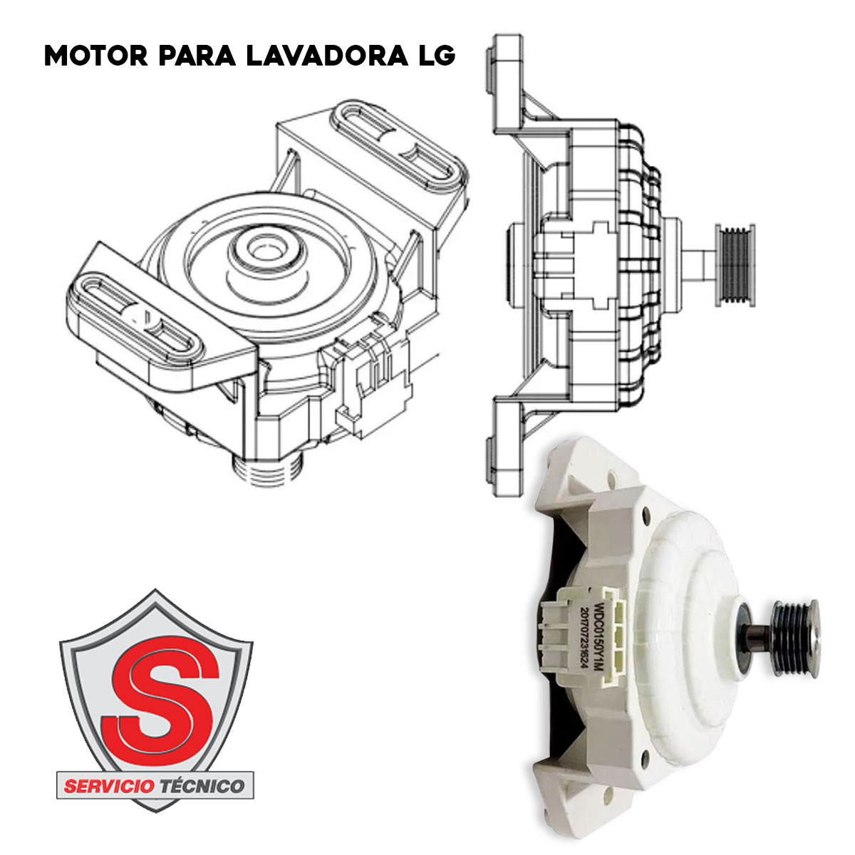 Motor Eau63603501 (wdc0150y1m) Para Lavadora LG Original.
