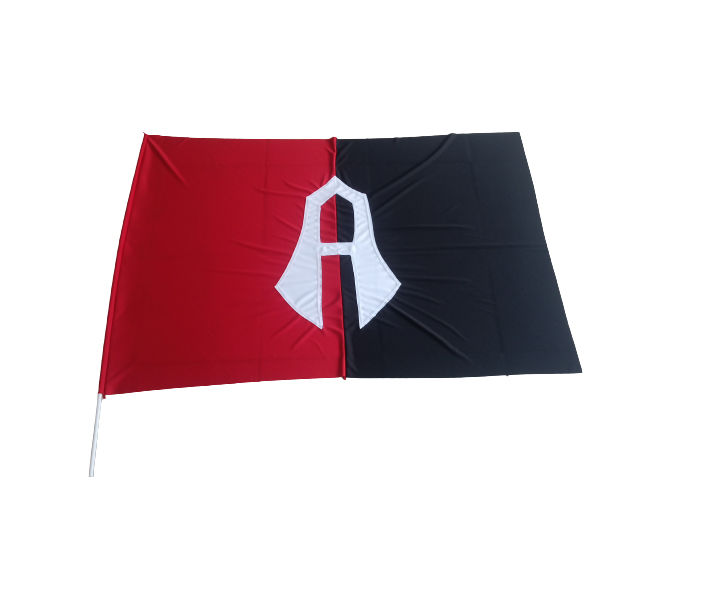 BANDERA GRANDE OFICIAL ORIGINAL DE LOS ZORROS ROJINEGROS DEL ATLAS