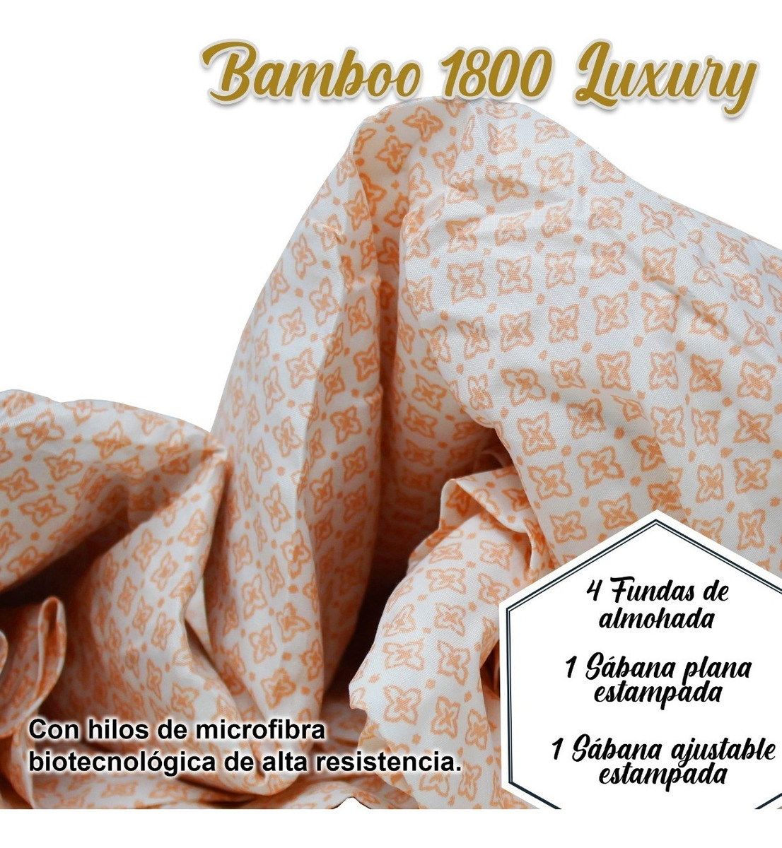 Juego Sábanas King Size 1800 6 Piezas Microfibra Bambu Suavidad
