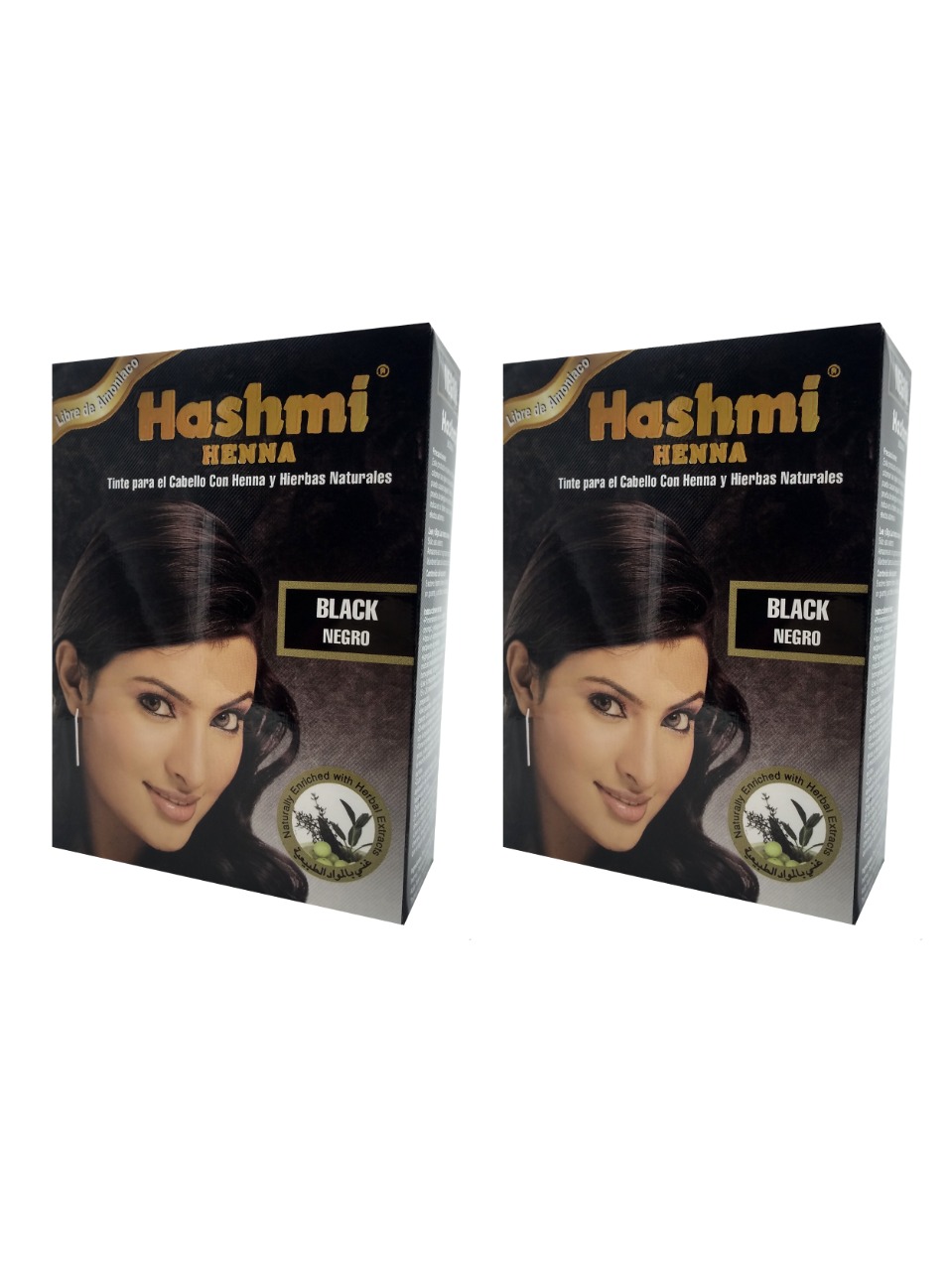2 HENNA TINTE PARA CABELLO (NEGRO) HASHMI | LO MAS NATURAL | SIN MALTRATAR TU CABELLO