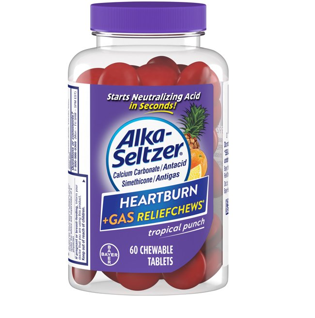 Alka-Seltzer Heartburn + Gas 60 pastillas masticables