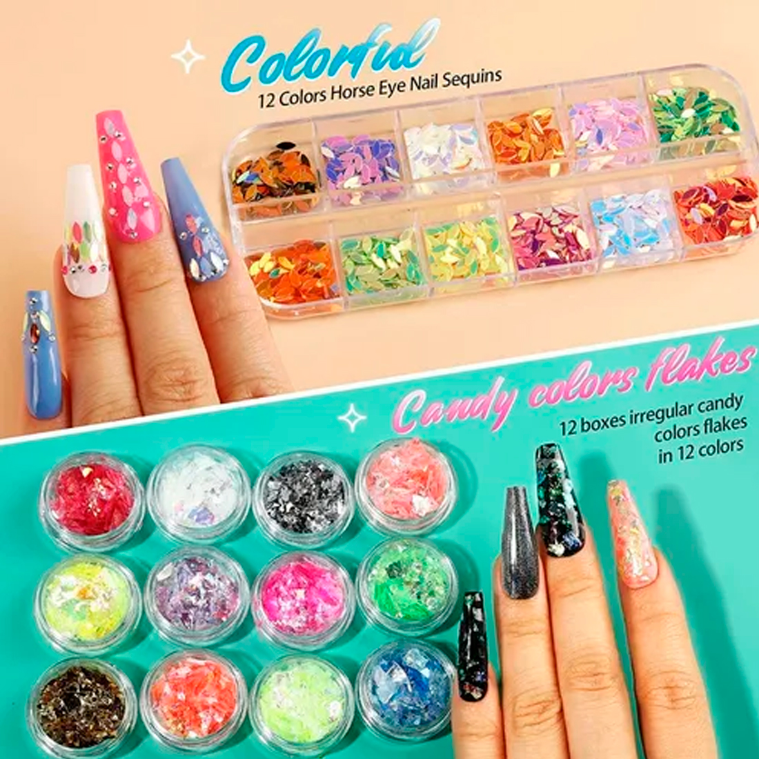 3 Cajas De Decoración Para Uñas Nail Art Fantasy Nails