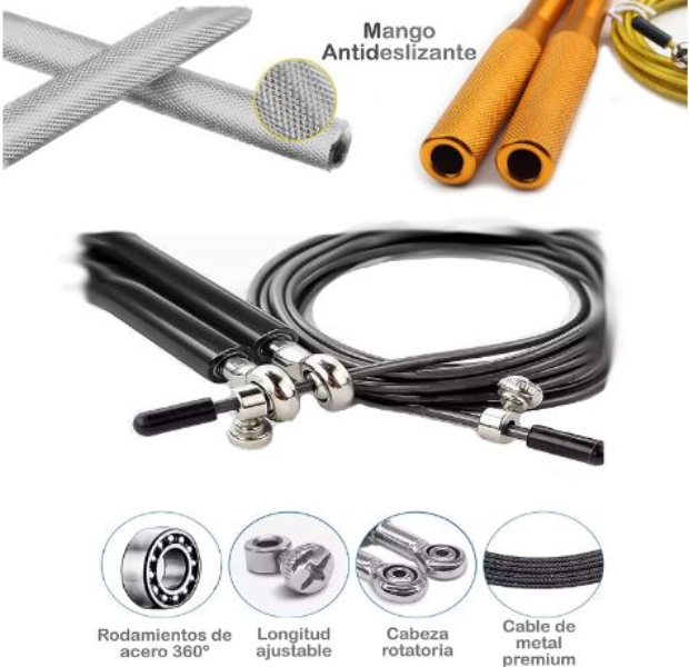 Cuerda Saltar Aluminio Box Crossfit Ultra Rápida Ejercicio