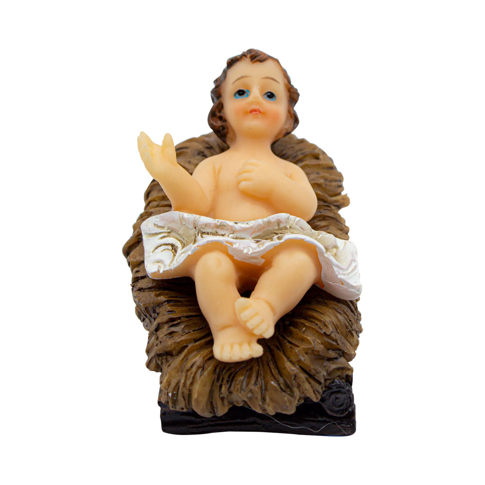 El Nacimiento Navideño Niño Jesús Tradicional 11 pz Resina Resistente Detalles Dorado