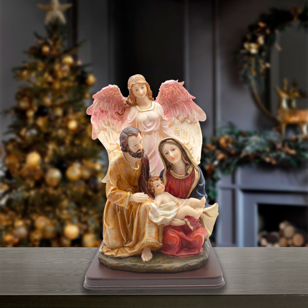 El Nacimiento La Sagrada Familia Tradicional Resina Resistente Mate