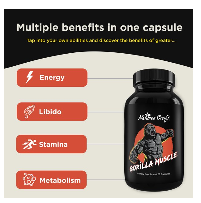 Natures Craft Gorilla Muscle 60 capsulas - Testosterona