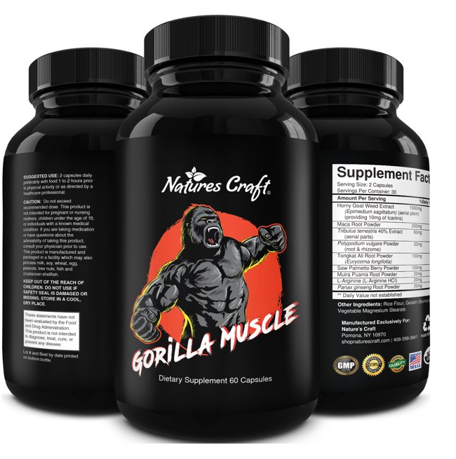 Natures Craft Gorilla Muscle 60 capsulas - Testosterona
