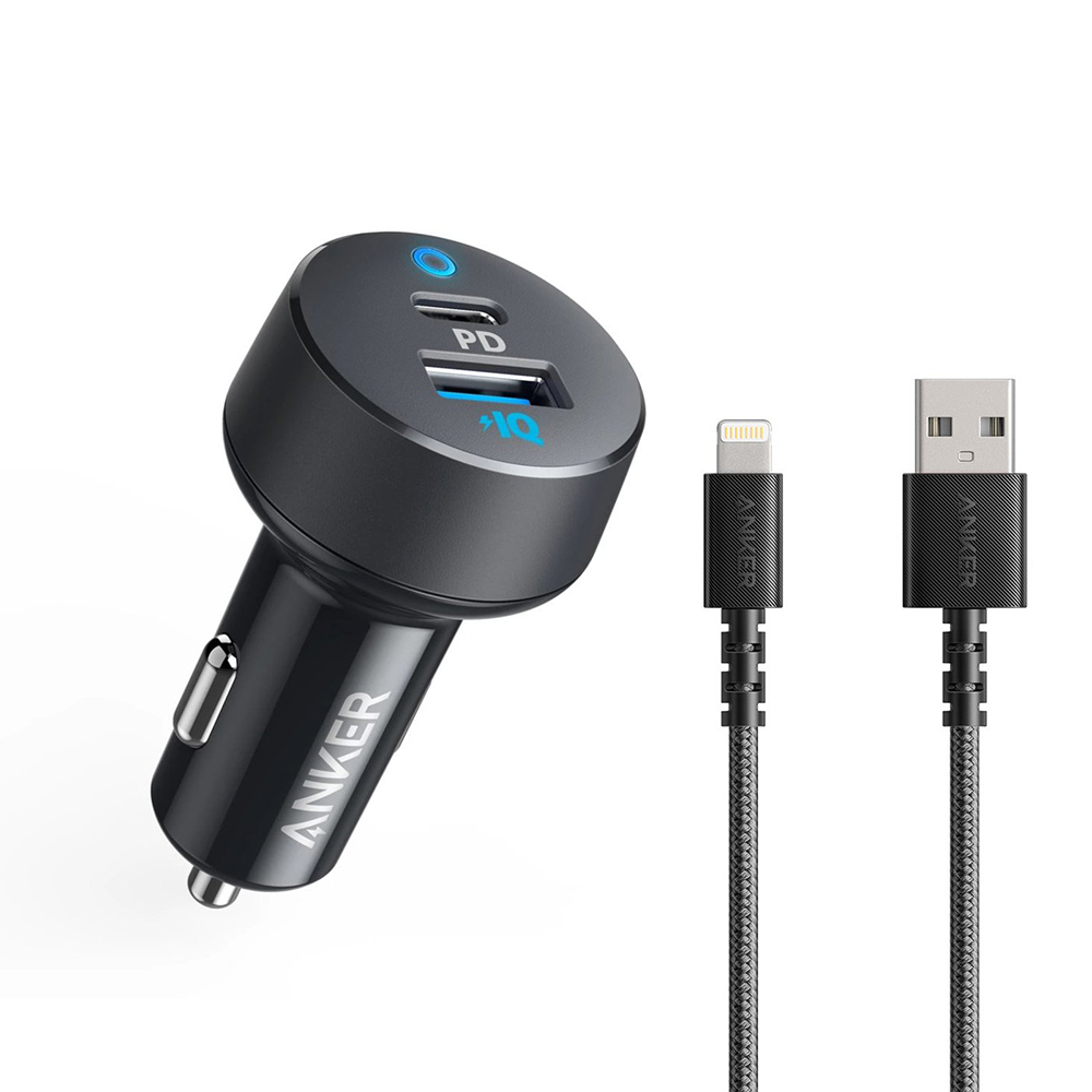 Cargador Carro Anker PowerDrive PD + Cable USB Lightning Anker