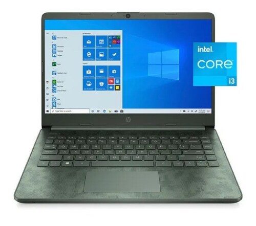 Laptop Hp Intel Core I3 1115g 8gb Ram Ssd De 256gb Win 10 , 14"HD(1366x768), Intel HD, 802.11ac+BT Verde Militar