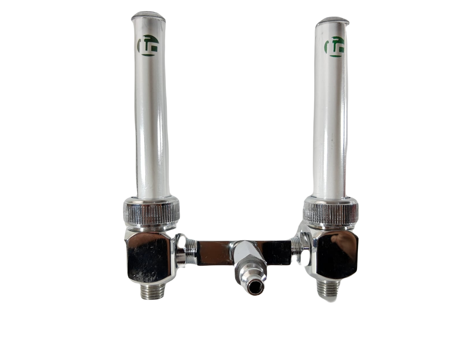 Flujómetro Oxígeno doble 0 - 15 lpm, conexion Puritan.