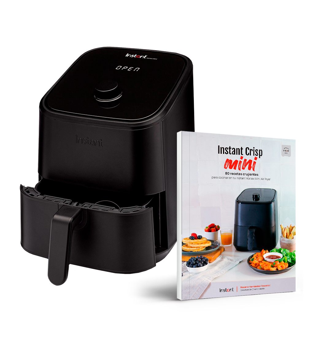 Freidora de Aire Vortex Mini 1.9 Litros Negra + Libro Crisp mini