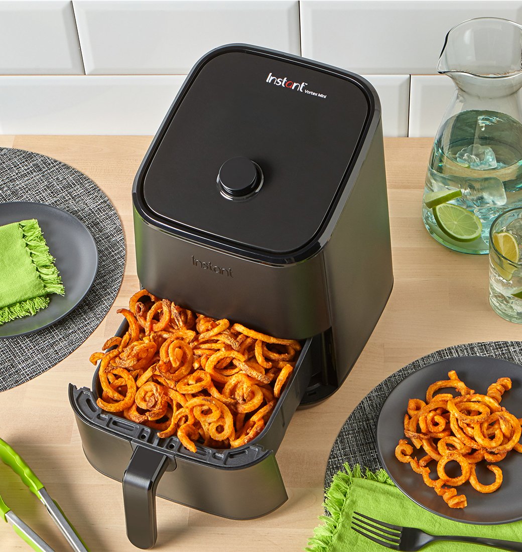Freidora de Aire Vortex Mini 1.9 Litros Negra + Libro Crisp mini