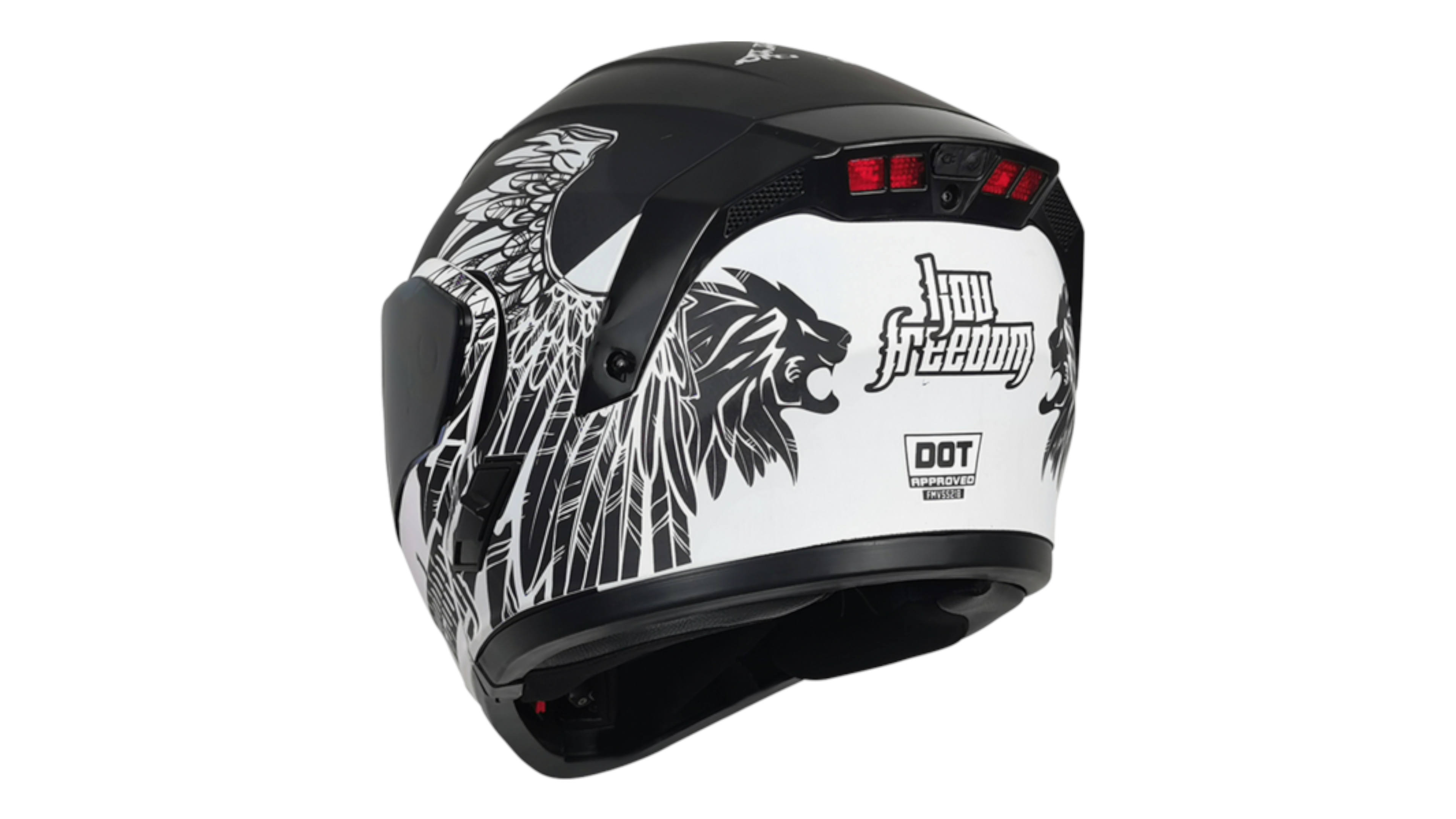 Casco KOV Freedom Estelar Negro/Blanco ABATIBLE con LUZ LED