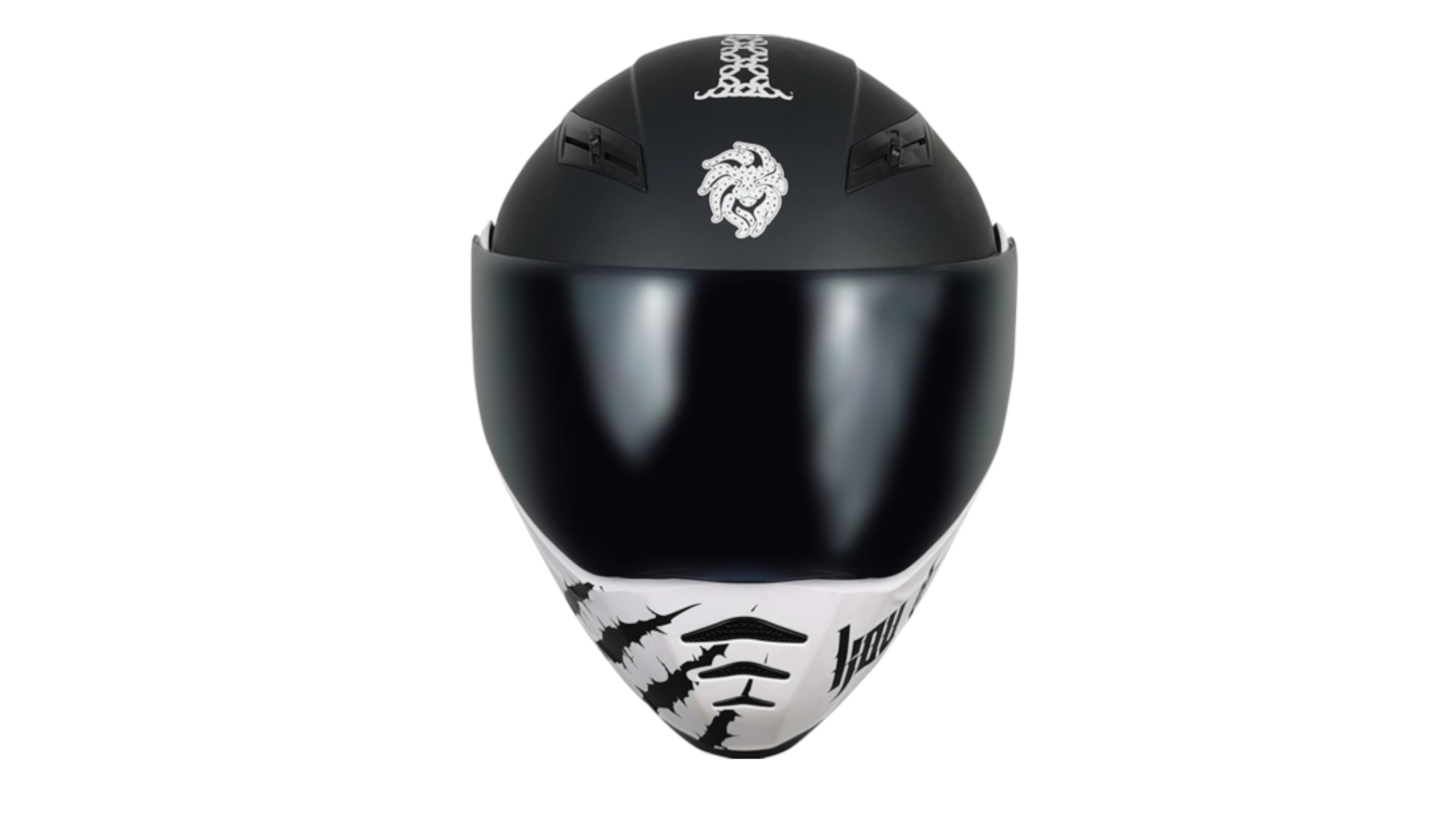 Casco KOV Freedom Estelar Negro/Blanco ABATIBLE con LUZ LED