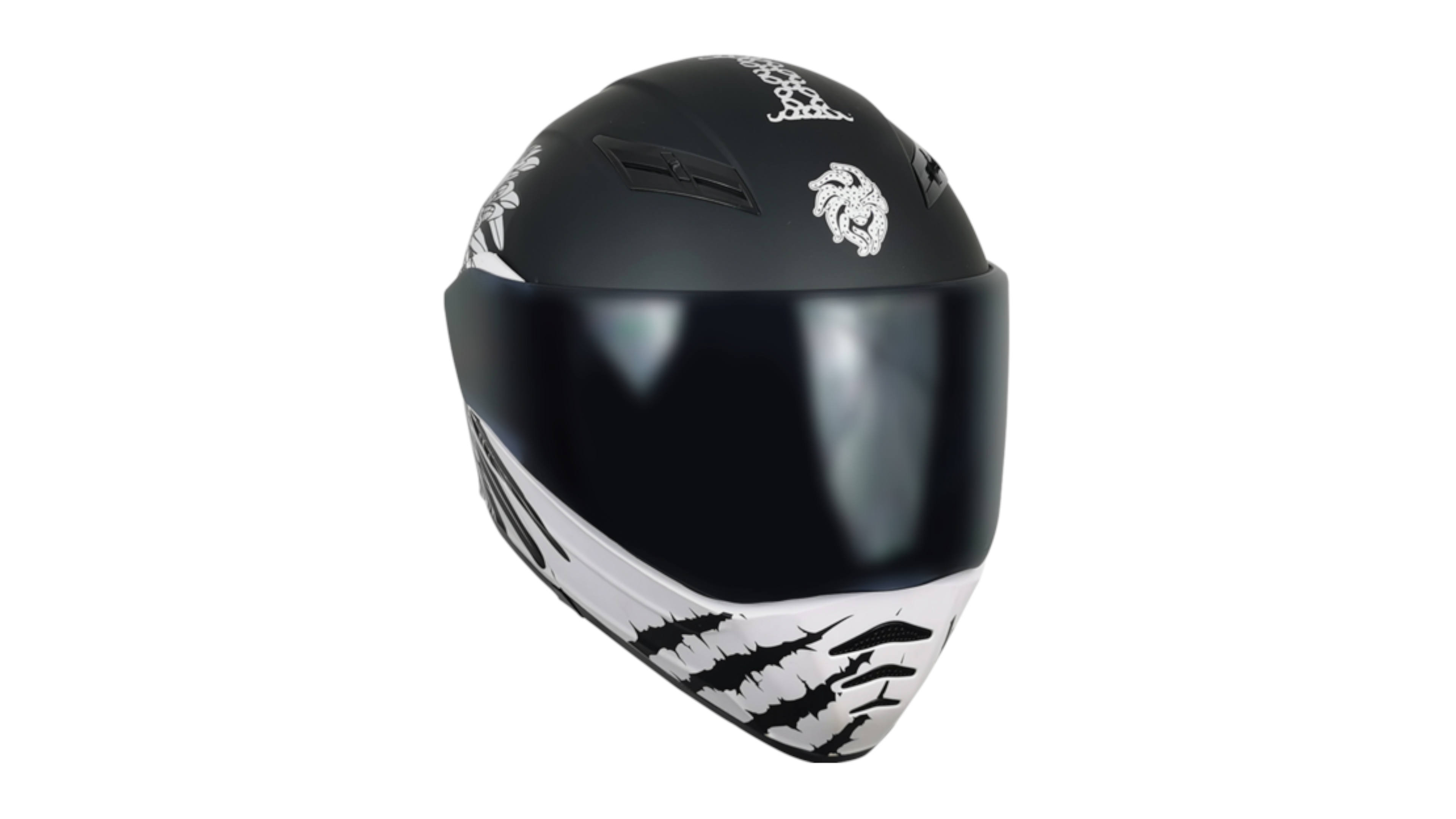 Casco KOV Freedom Estelar Negro/Blanco ABATIBLE con LUZ LED