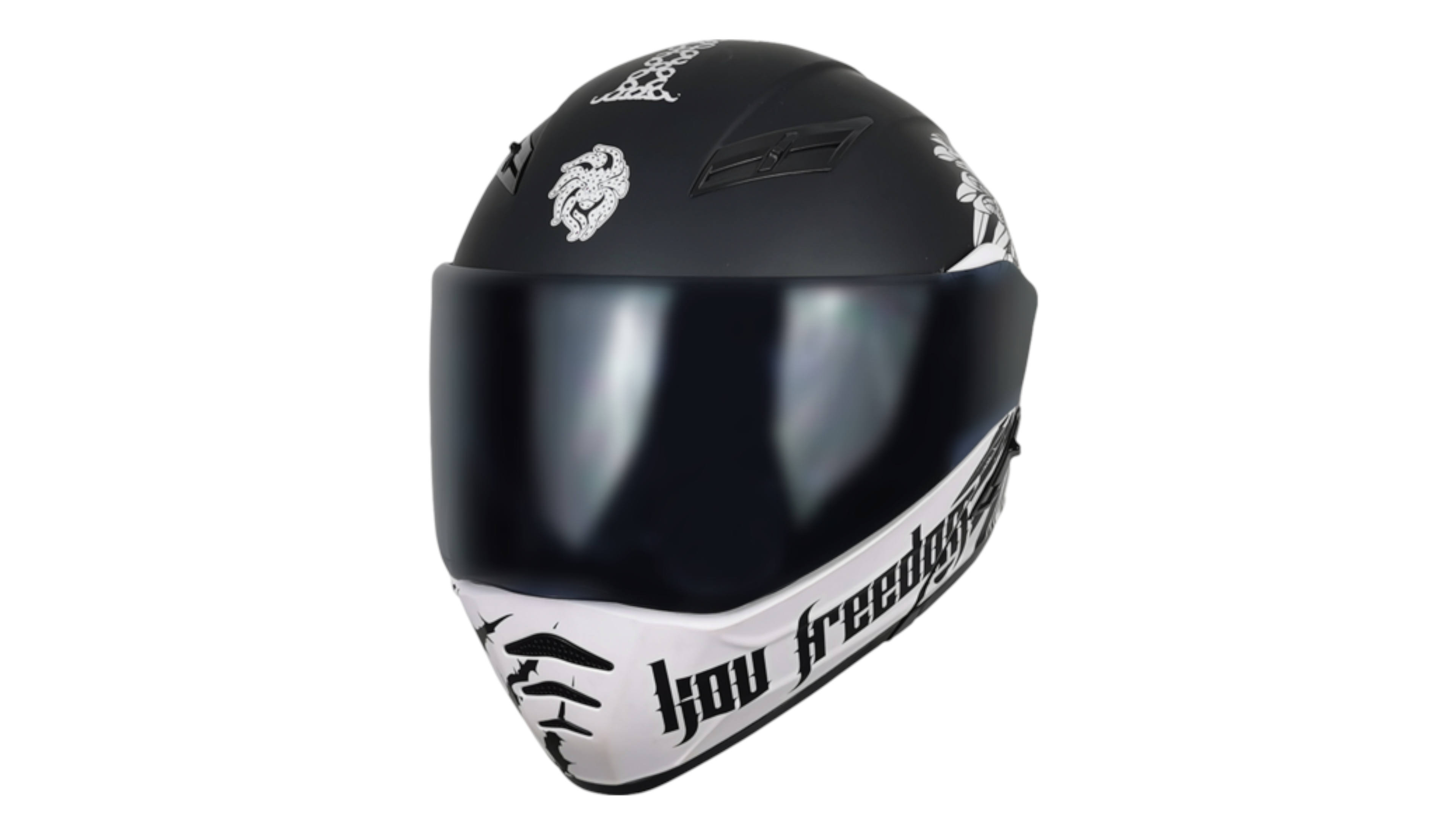 Casco KOV Freedom Estelar Negro/Blanco ABATIBLE con LUZ LED