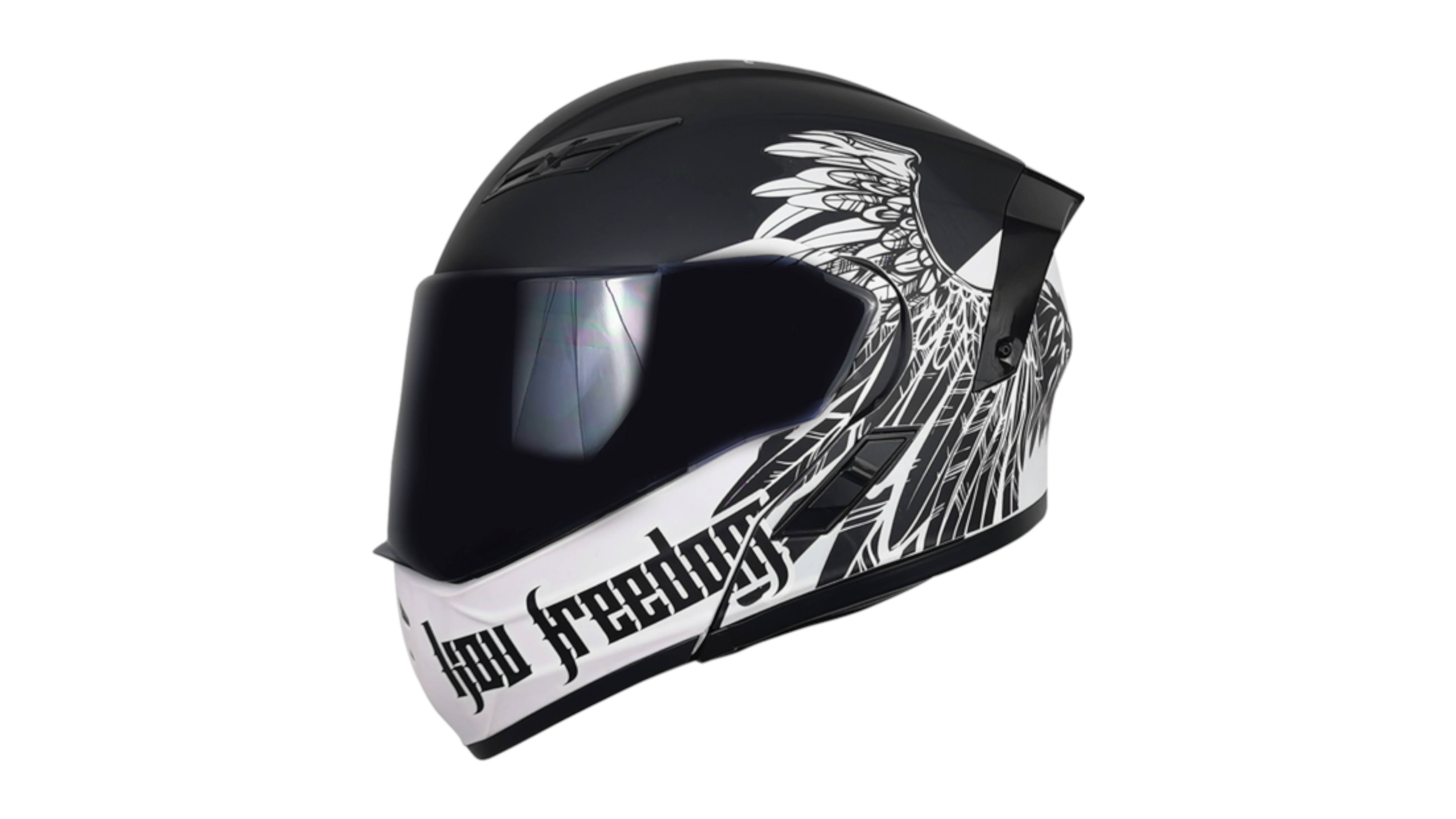 Casco KOV Freedom Estelar Negro/Blanco ABATIBLE con LUZ LED