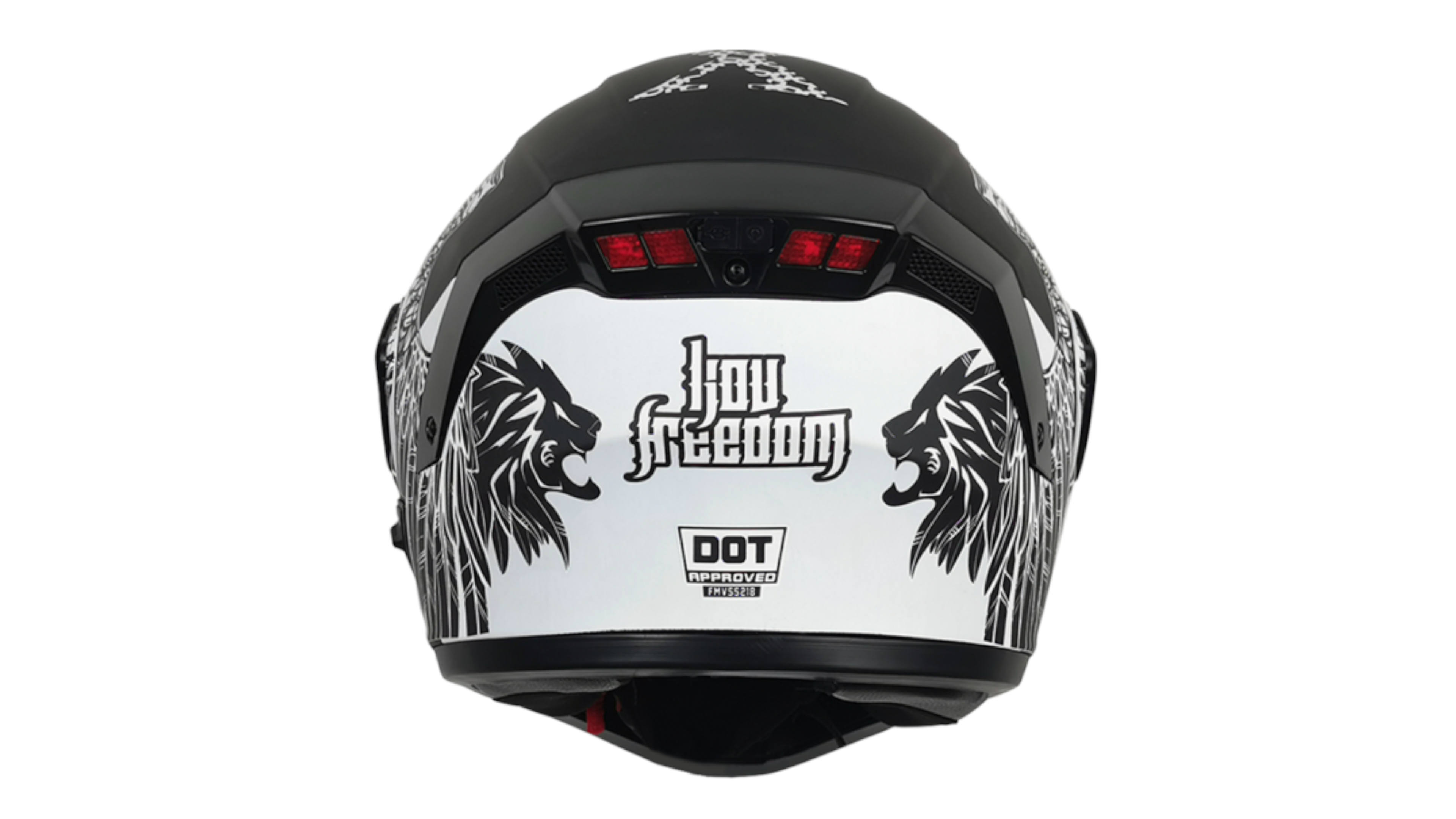 Casco KOV Freedom Estelar Negro/Blanco ABATIBLE con LUZ LED