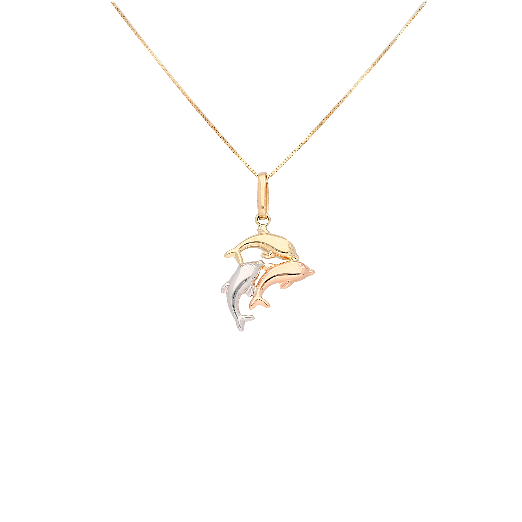 Collar de Delfines Oro Florentino14K para dama