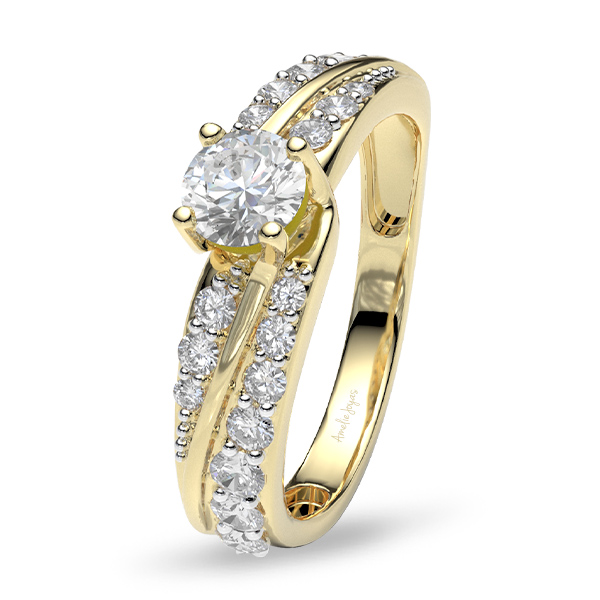 Anillo de compromiso en Oro Amarillo de 14K Amelie Joyas