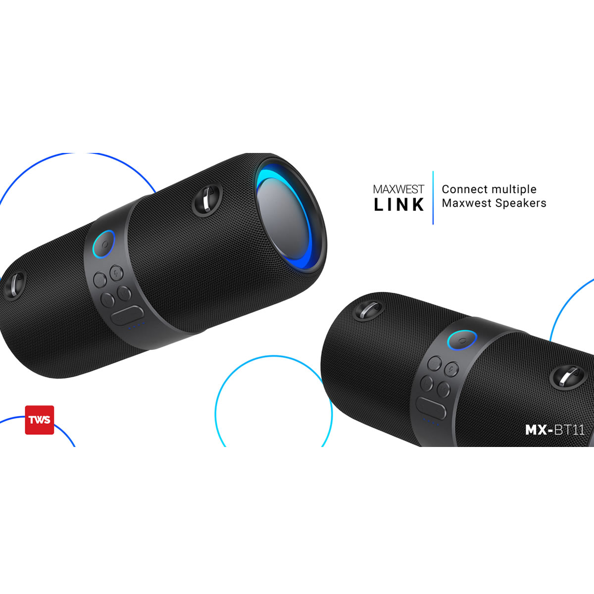 Bocina Portátil Maxwest MX-BT11 Con Función TWS - Multicolor