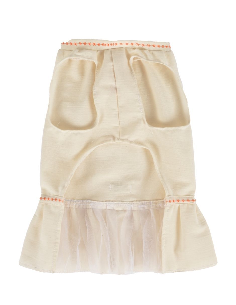 Vestido de Manta con detalle de bordados estilo mexicano para mascotas color Beige marca El Rebozo de Dolce