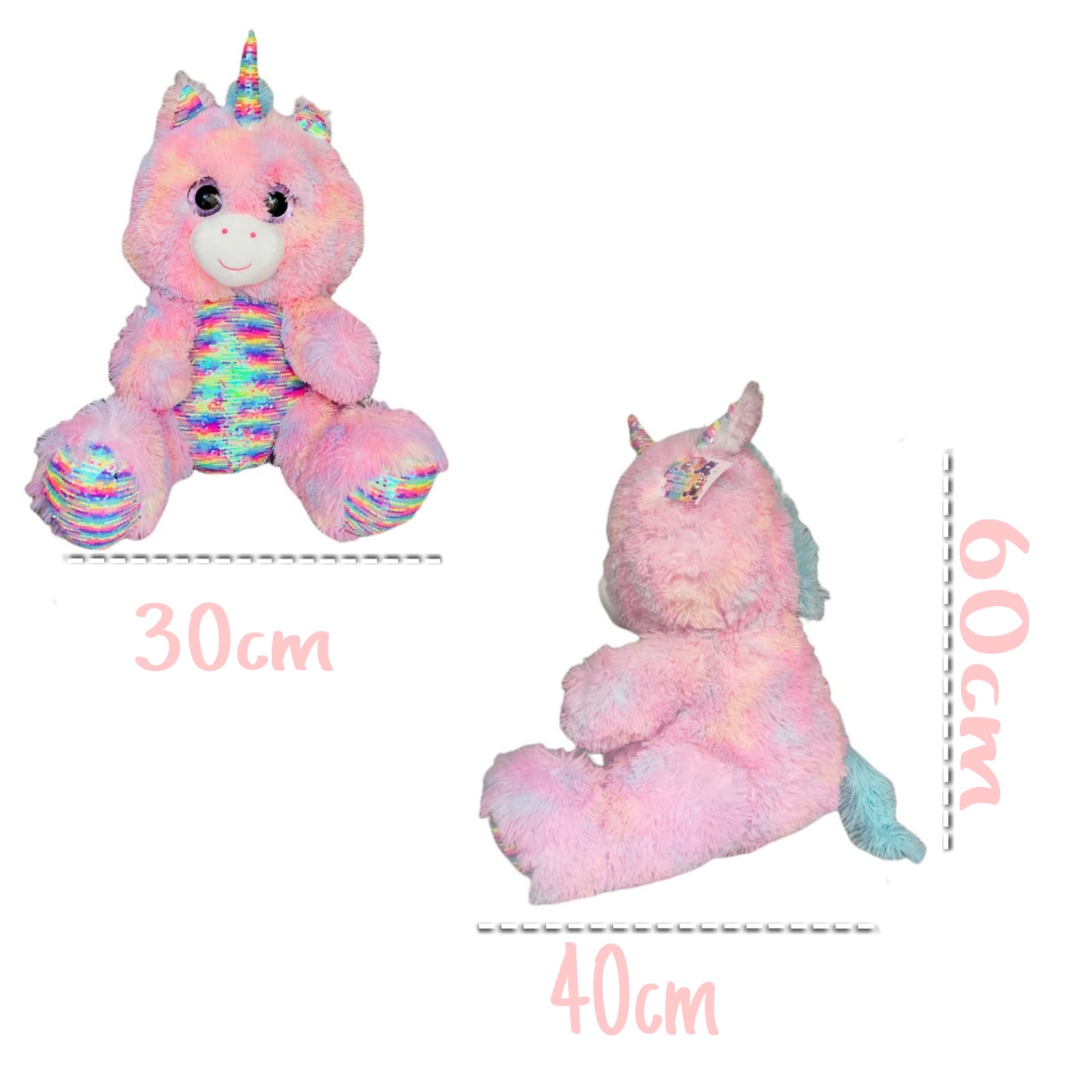 Unicornio Peluche Juguete Acariciable Arcoiris.
