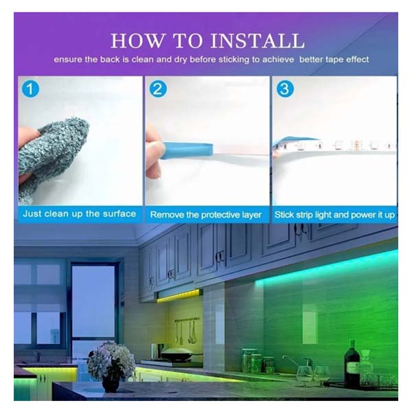 Kit Tira Luz Led 2835 Rgb De 5m Con Control Eliminador T2410 ML.