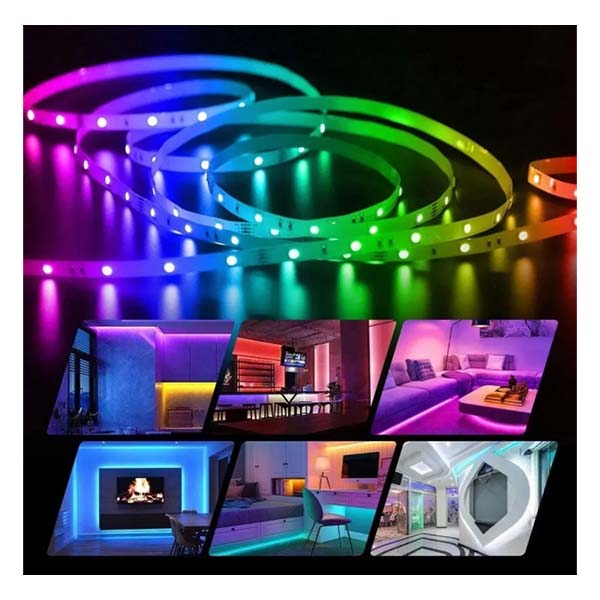 Kit Tira Luz Led 2835 Rgb De 5m Con Control Eliminador T2410 ML.
