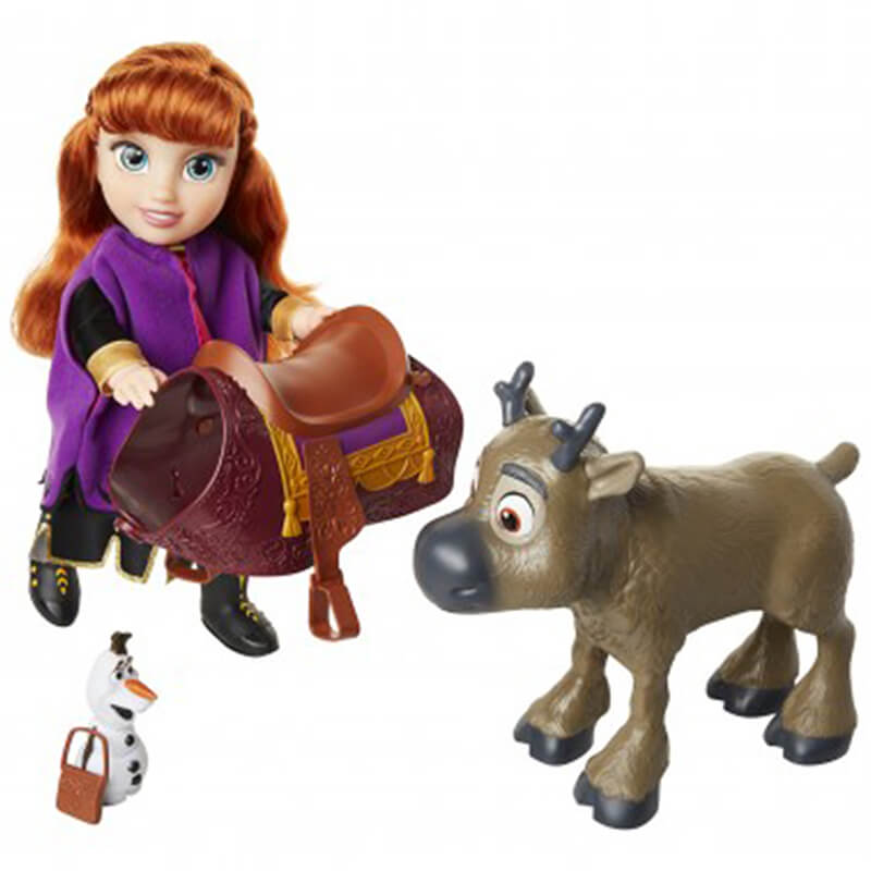 Muñeca Princesa Anna con Figuras de Olaf y el Reno Sven de Frozen II 