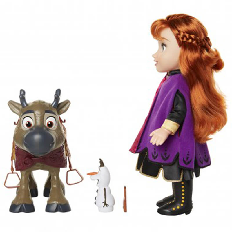 Muñeca Princesa Anna con Figuras de Olaf y el Reno Sven de Frozen II 