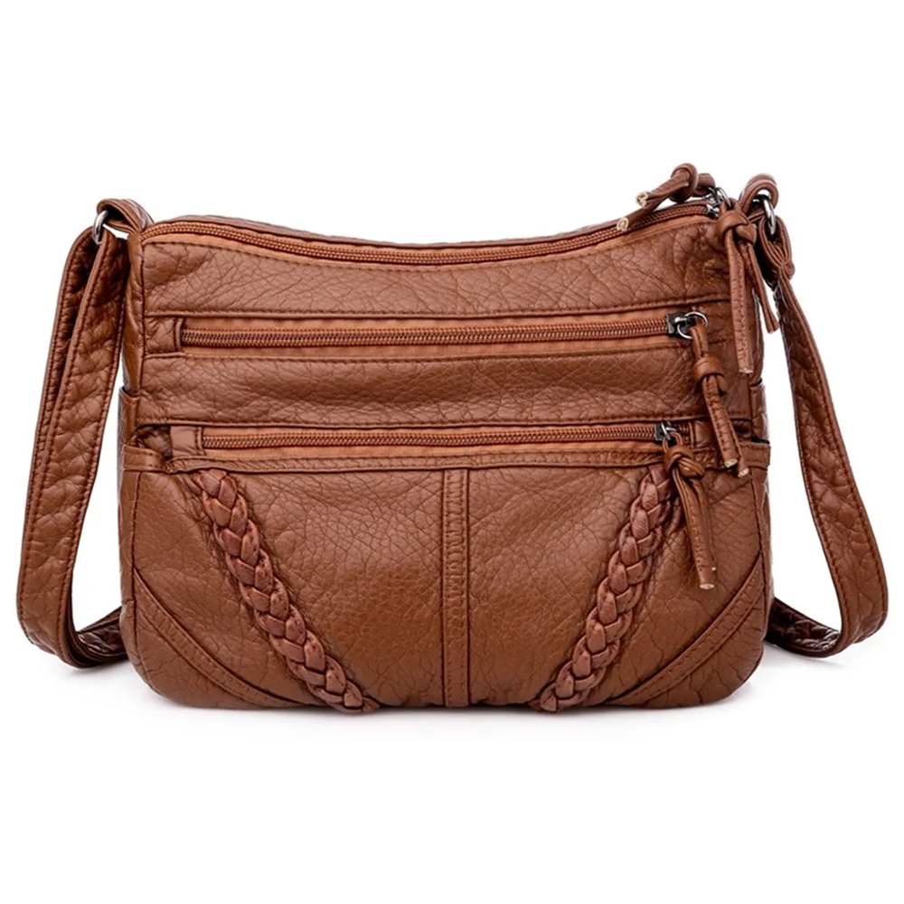 Bolsa Dama Suave Cuero Gran Capacidad Impermeable P/ Viaje Resistente