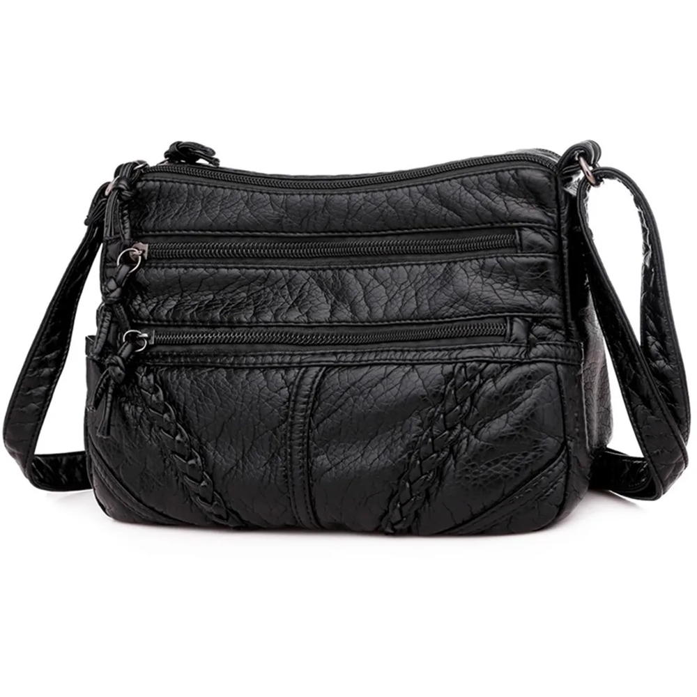 Bolsa Dama Suave Cuero Gran Capacidad Impermeable P/ Viaje Resistente