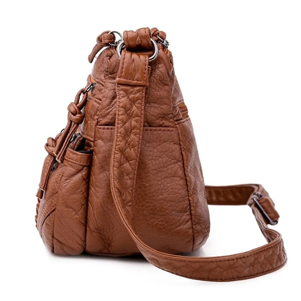 Bolsa Dama Suave Cuero Gran Capacidad Impermeable P/ Viaje Resistente