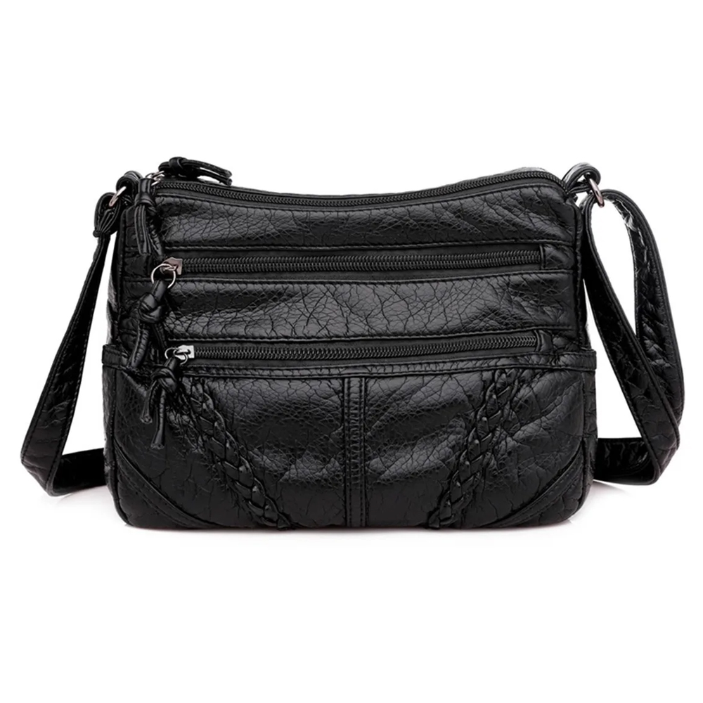 Bolsa Dama Suave Cuero Gran Capacidad Impermeable P/ Viaje Resistente