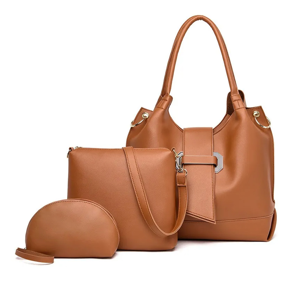 Juego De Bolsos De Gran Capacidad A La Moda P/mujer 3 Piezas NEGRO