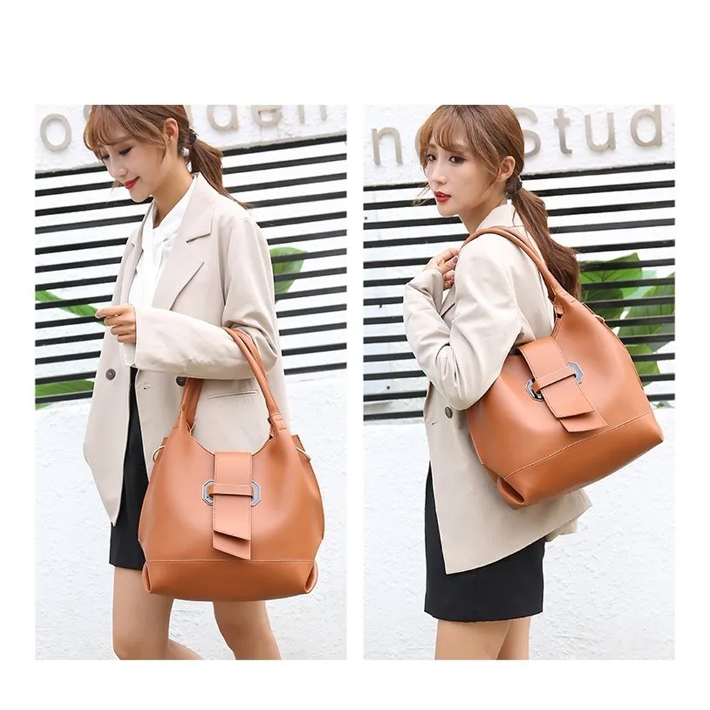 Juego De Bolsos De Gran Capacidad A La Moda P/mujer 3 Piezas NEGRO
